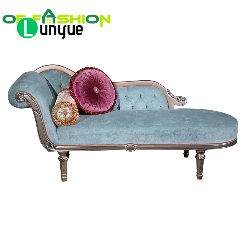 Neoclassical French Court Concubine Chair High End European Fabric Imported Solid Wood Leisure Sofa Lazy Chair for Living