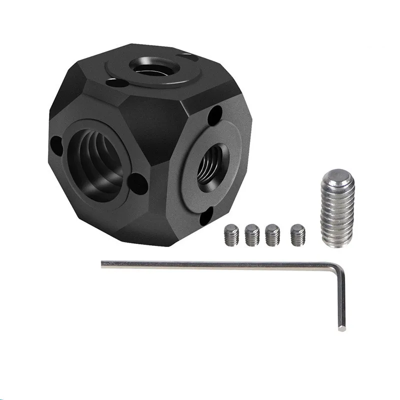 Magic Cubic Mount Tripod Screw Hole Adapter for Magic Arm Flash Vlog Video Fill Light Microphone Extension Mount Head view 2