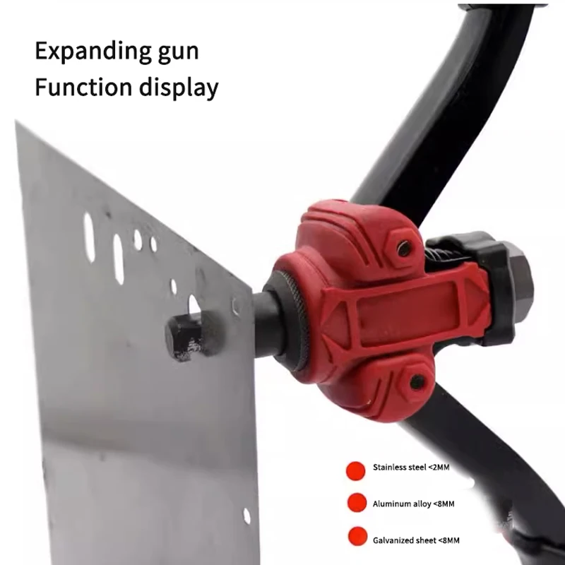 Multifunctional Manual Ram Gun Pull Riveting/Nut/Drilling Reaming 3-In-1 Door Lock Installation Aid Tools M3/4/5/6/8/10 Nut Kit