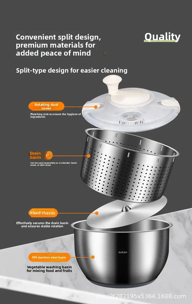 304 Stainless Steel Salad Drain Colander Vegetable Washer Dehydrator Large Capacity Oil Filter Basket for Fried Food