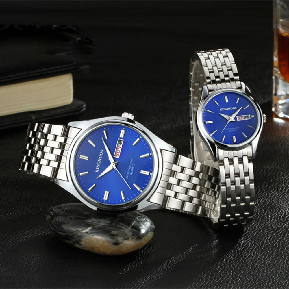 Couple Watches for Men and Women Quartz Wristwatches Fashion Luxury Business Hodinky Steel Waterproof Date Week Hour Lover Watch