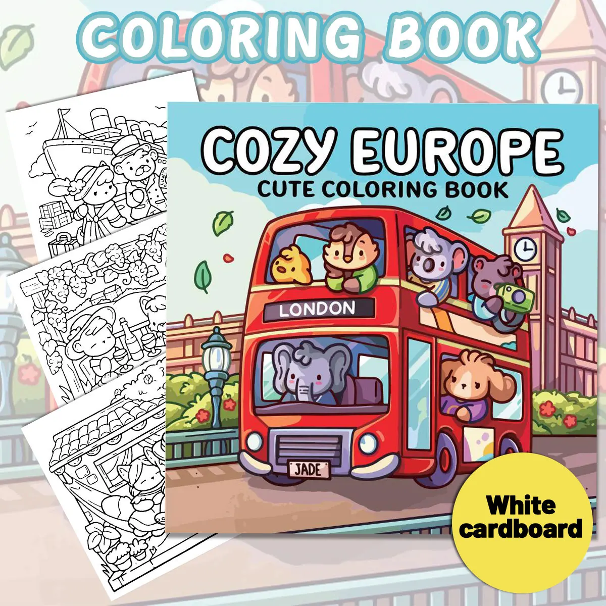 Libros para colorear de Europa acogedores, escenas encantadoras, fácil colorear, para padres en casa: bricolaje infantil, relajarse, desplegar, aumentar la creatividad