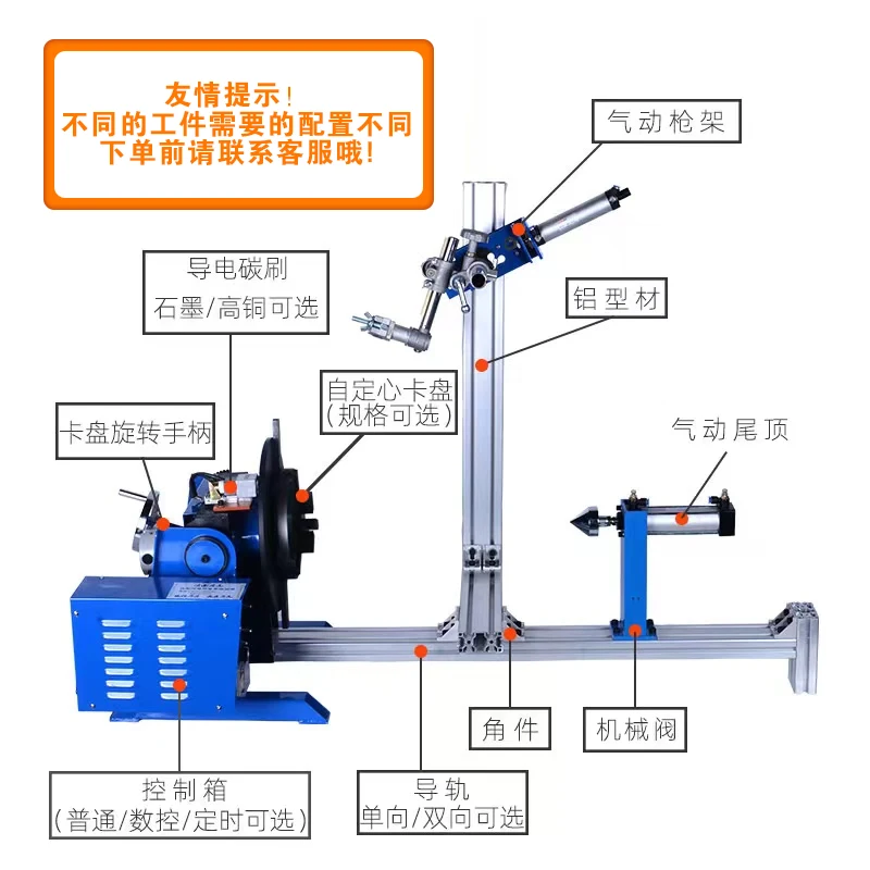 30 kg through-hole automatic welding positioner shielded argon arc rotary welding flange ring seam positioner