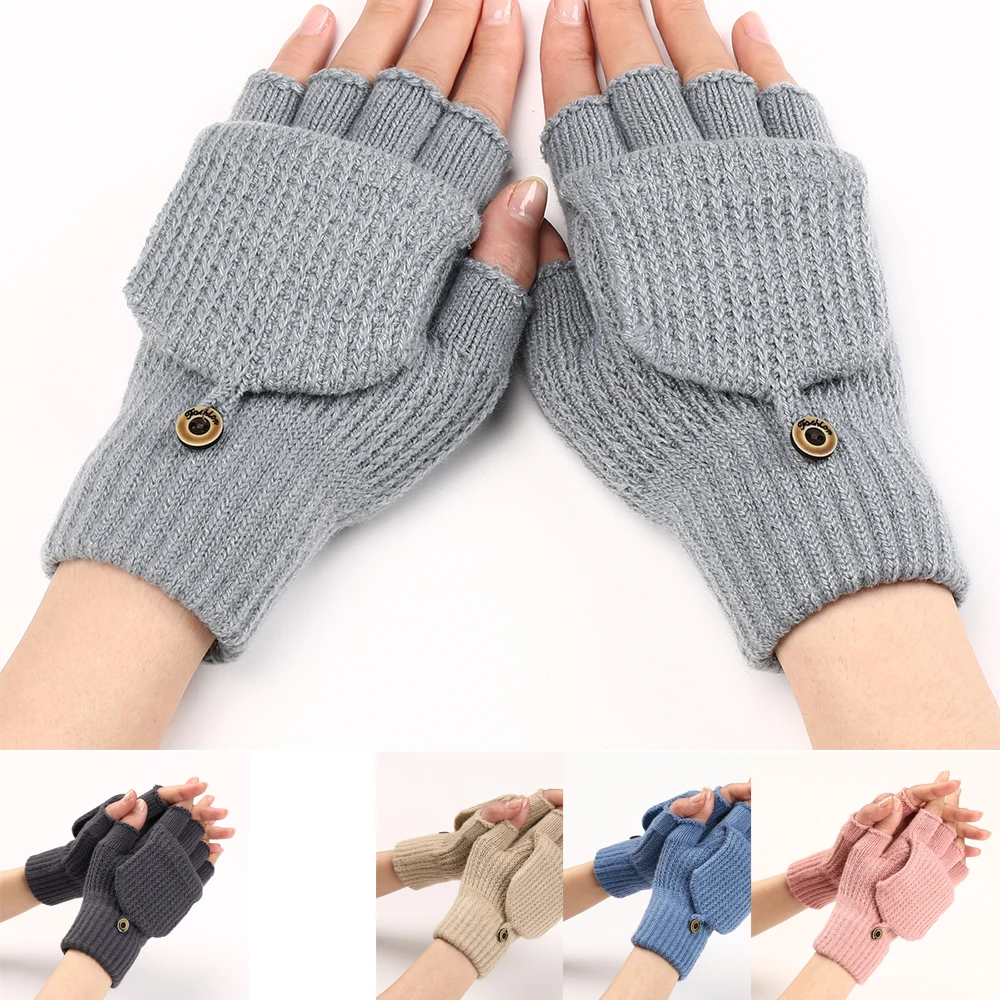 

Thermal Half-finger Gloves with Touchscreen-accessible Comfortable Wool for Women All-Match Outfit