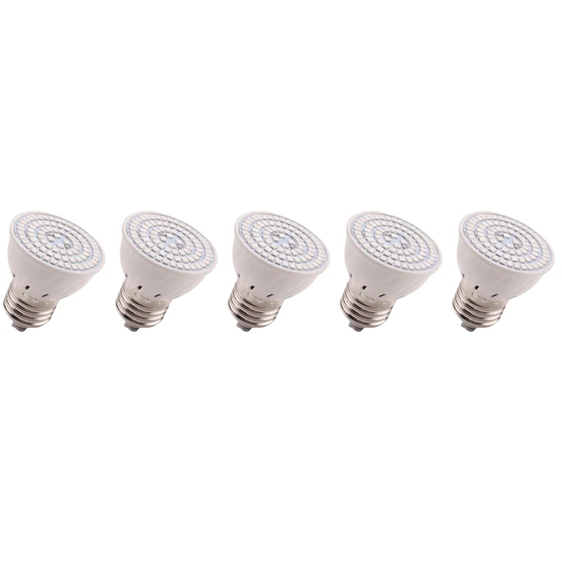 LICE-5X E27 80 LED Lampu Penumbuh Tanaman LED Bola Lampu Pertumbuhan Spektrum Penuh Lampu Phyto Bunga Bibit