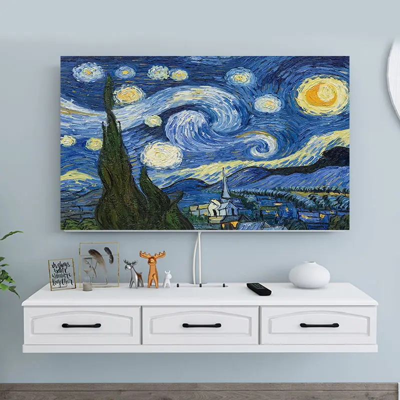 TV Dust Cover, Van Gogh Oil Painting Patterns, LCD TV Dust Cover, 24 Inch, 43 Inch, 55 Inch, 65 Inch, 70 Inch, 85 Inch