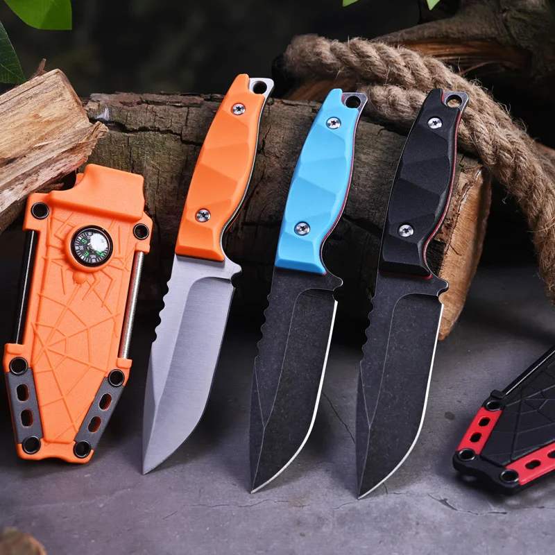 Outdoor Camping Fishing Straight knife Wilderness exploration Self Defense High hardness Wear resistant Tactical Pocket Knives