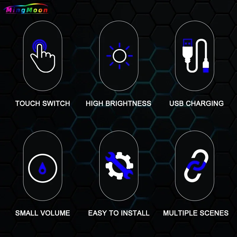 SEEYA LED اللمس ضوء سيارة لاسلكية صغيرة الداخلية السيارات سقف السقف القراءة مصباح لباب القدم صندوق تخزين صندوق شحن USB