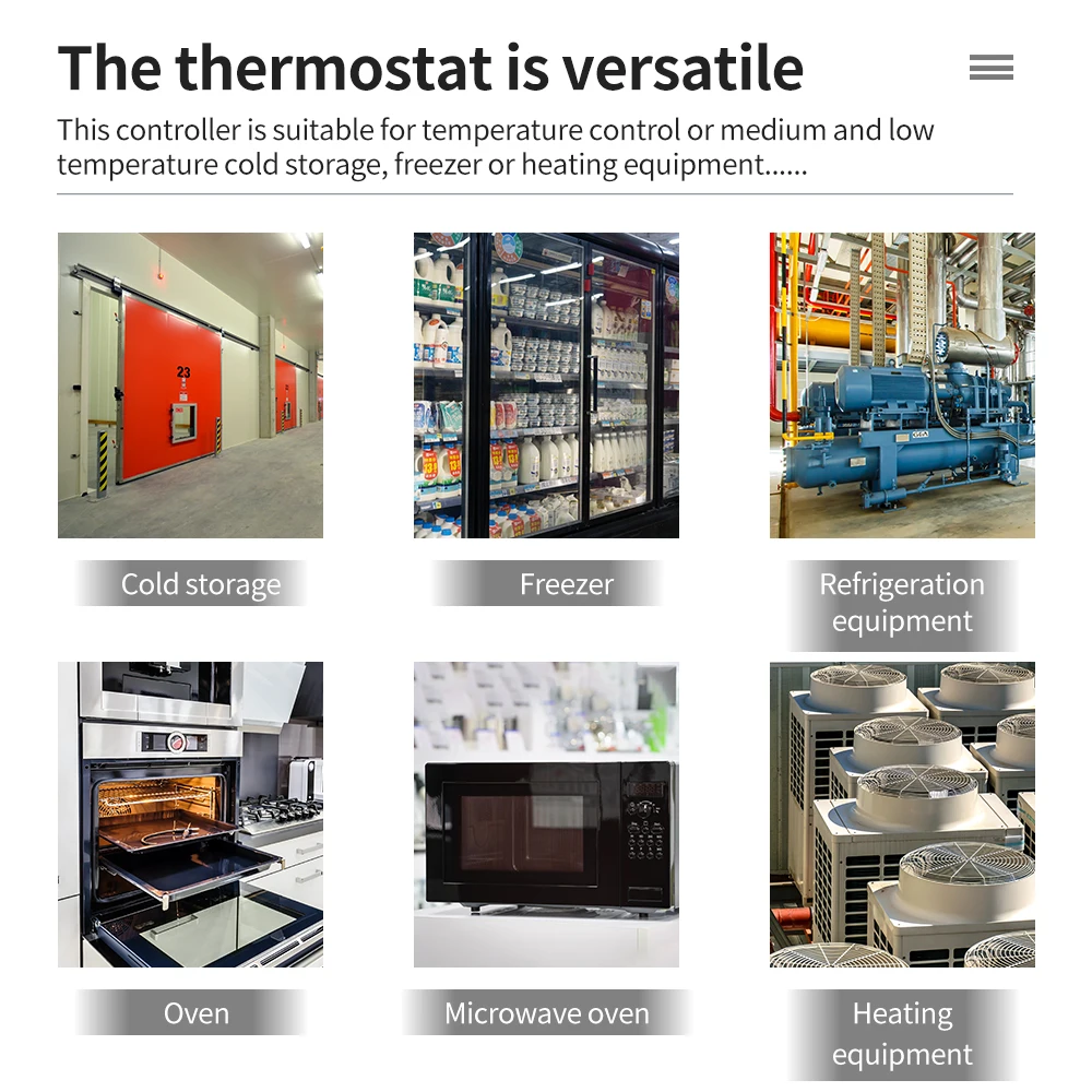 Regolatore di temperatura digitale termoregolatore 220V refrigerazione sbrinamento allarme controllo riscaldamento con sensore NTC singolo/doppio