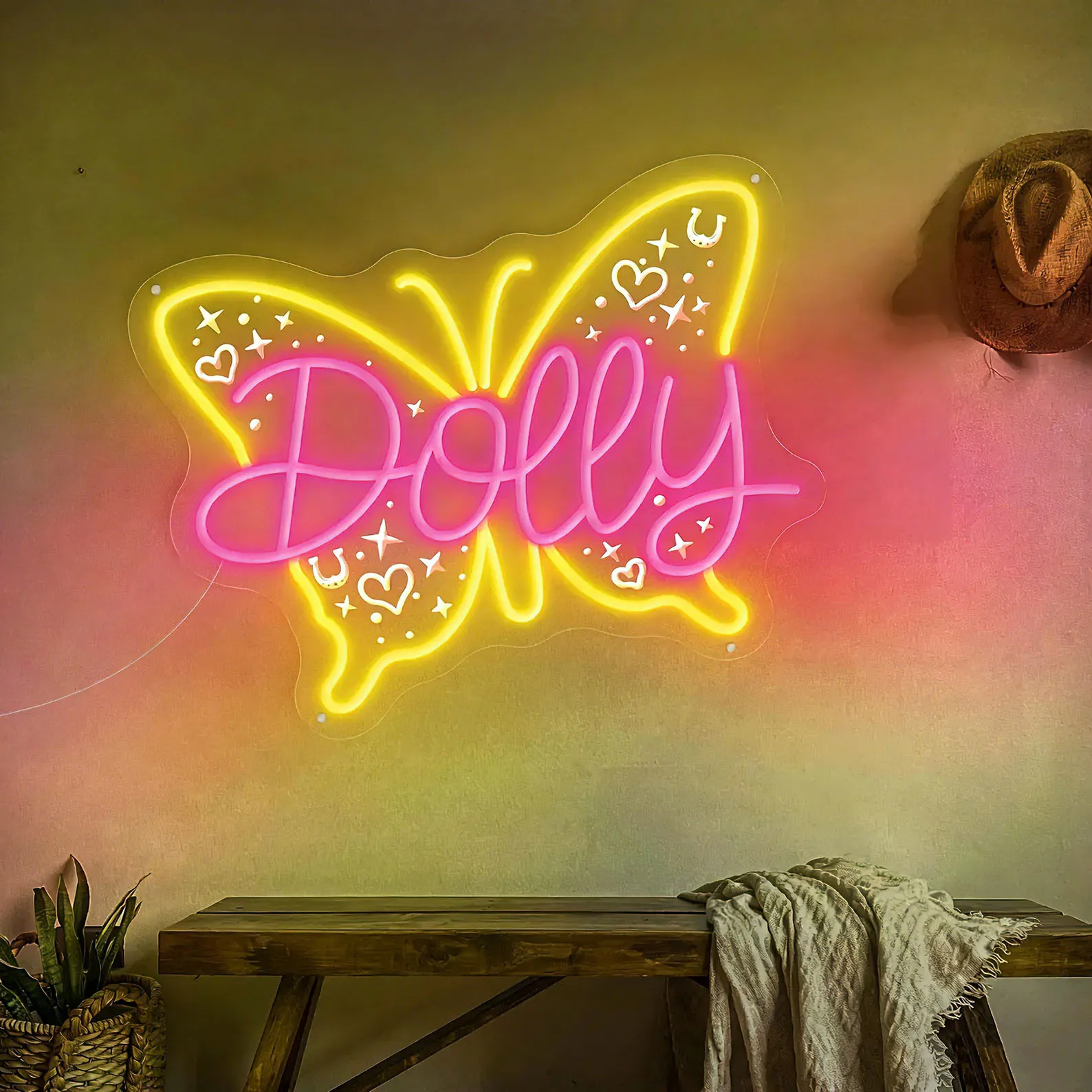 Custom Name Butterfly Neon Sign,Butterfly Neon Sign,Butterfly Lover Gift,Aesthetic Room Decor,Girl Room Neon Art,Gift For Her view 5