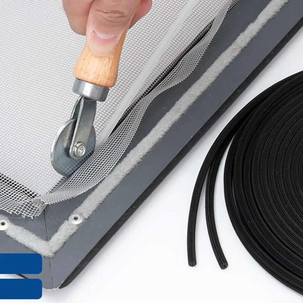 

Window Screen Spline Hollow Core Black Flexible Round Easy to Install Wear Resistant High Toughness Screen Holder Spline