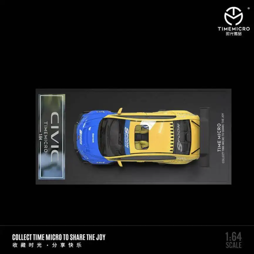 TM 1:64 Honda Civic FD2 Spoon (With Figure)/TPC 1:64 Honda Civic Yellow (2 SKUs: With/Without Figure) Diecast Car Model In Stock