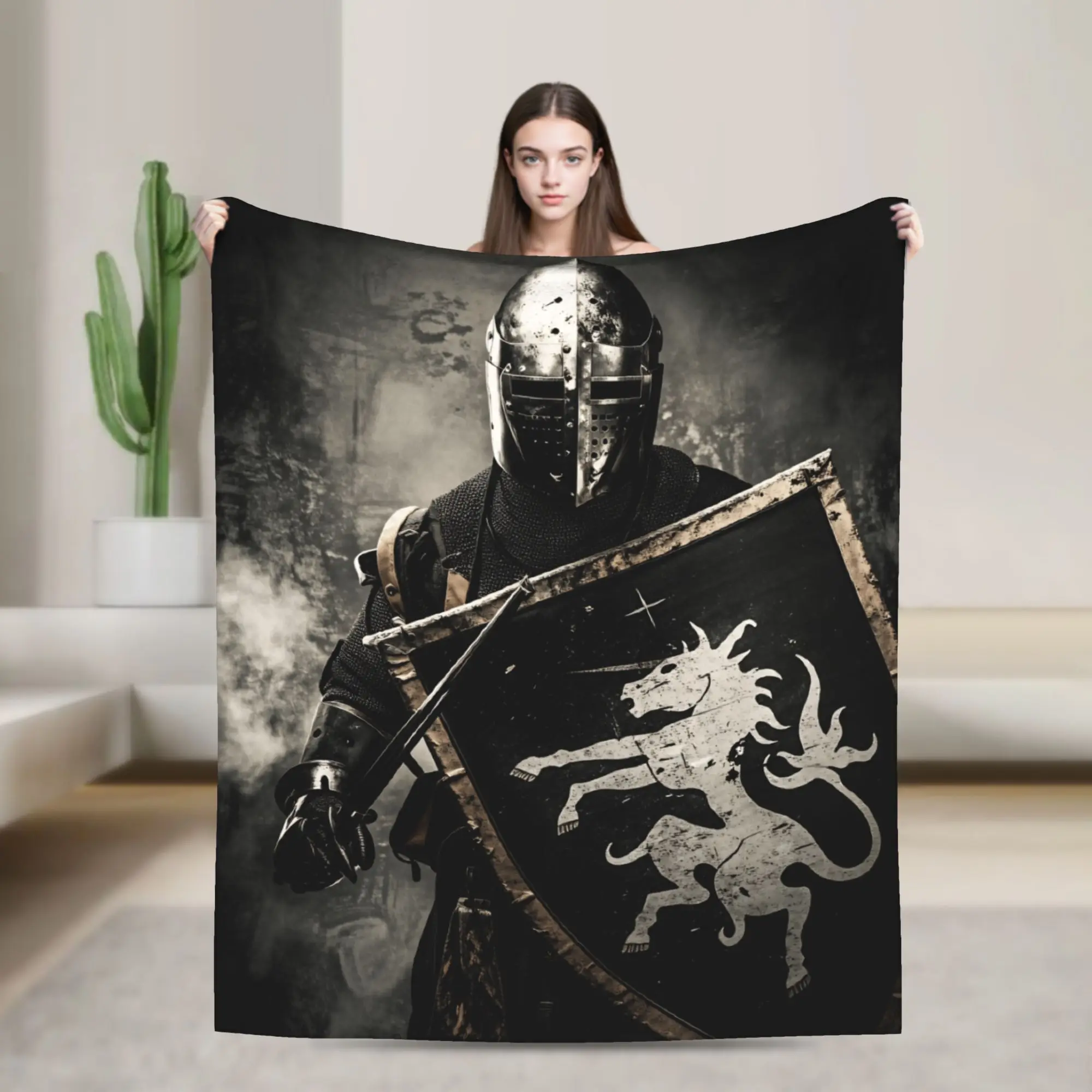 Templar Blood Knight Honor Holy Crusader Blanket  Soft Warm Aesthetic Plush Bedding Throws For Children Bedroom Bedspread Bed