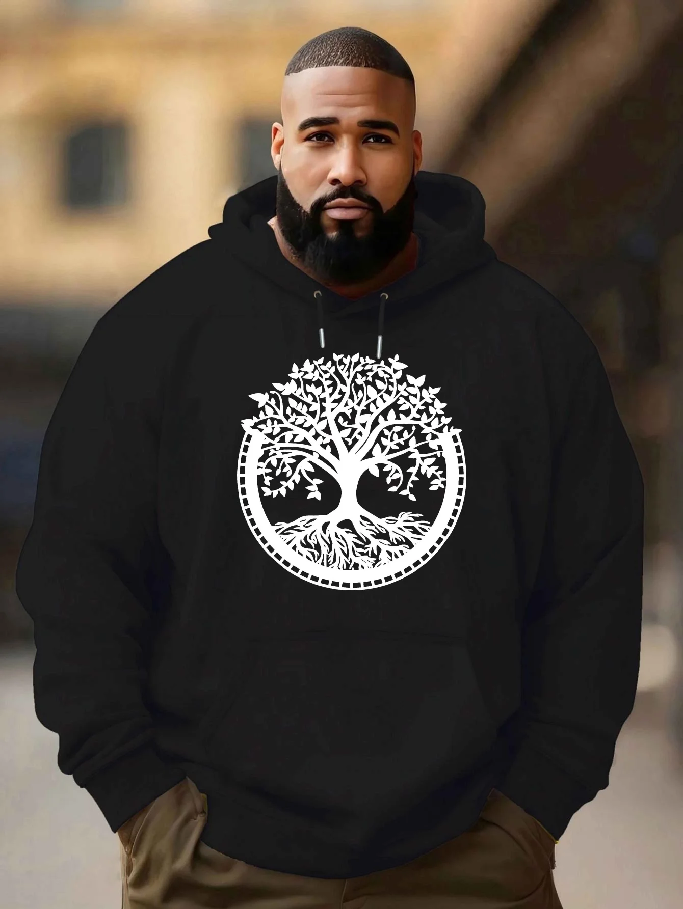 

Мужская толстовка с капюшоном «Древо жизни» больших размеров Top Pick — полиэстер, шнурок, всесезонная