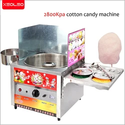 XEOLEO Gas Cotton Candy Machine Fruity Fancy Cotton Candy Maker Sugar Floss Flower Type Cotton Candy Machine 4 Storage Bucket