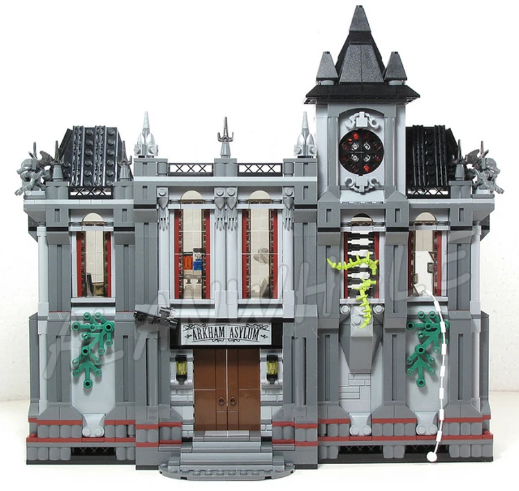 1619pcs Super Fighter Arkham Asylum Breakout Security Van Gate Joker Penguin 07044 Building Blocks Toy Compatible With Model