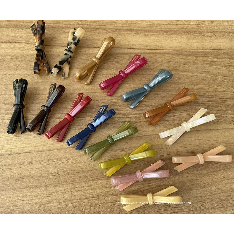 Francuska klasyczna kokardka ~ Koreańska Francja Jelly Color Bang Fragmentowana spinka do włosów Klips górny Boczny klips z dzióbkiem kaczym — zdjęcie 3
