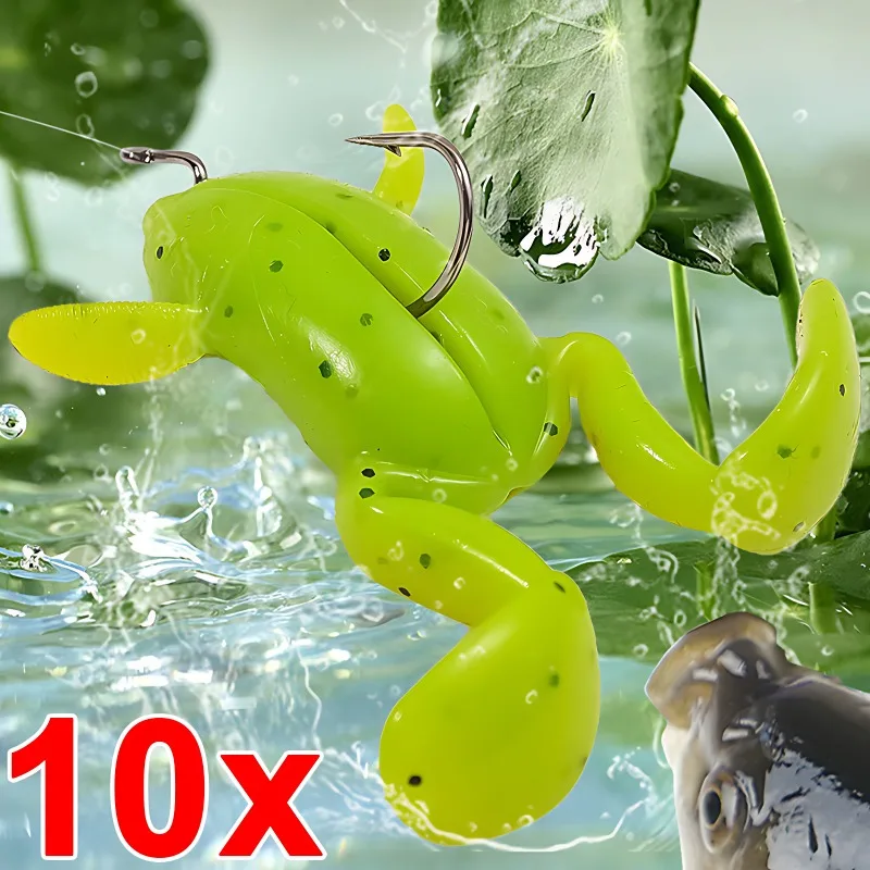 5/10Pcs Kick-Legged Frog Bait 5cm Frog Luya Floating Bait Frog Attractive Fishing Bait for Saltwater Freshwater Fishing Lure