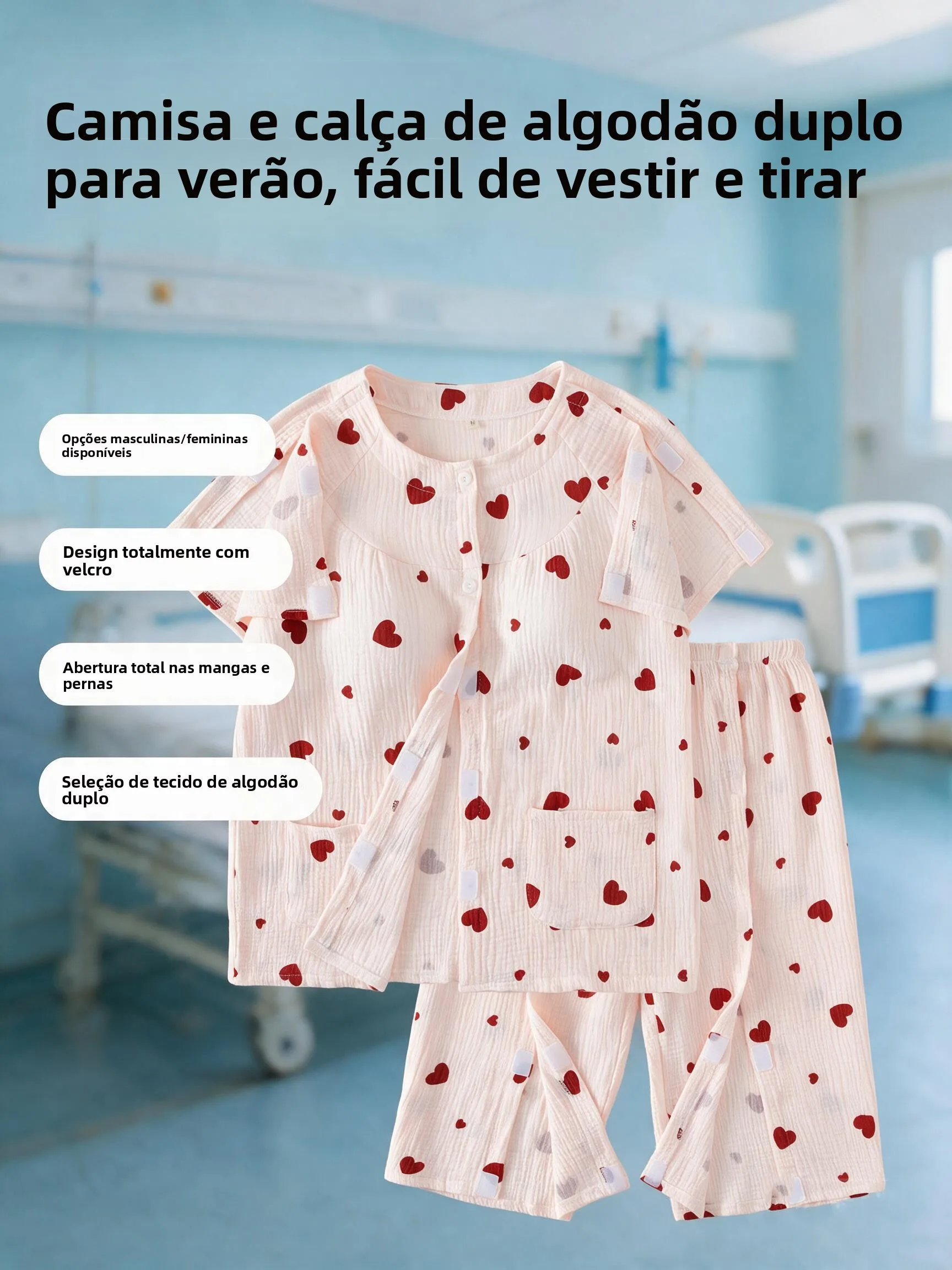 full-cotton-caregiver-gown-easy-to-wear-and-remove-for-bedridden-paralyzed-elderly-patients-summer-for-picc-tube