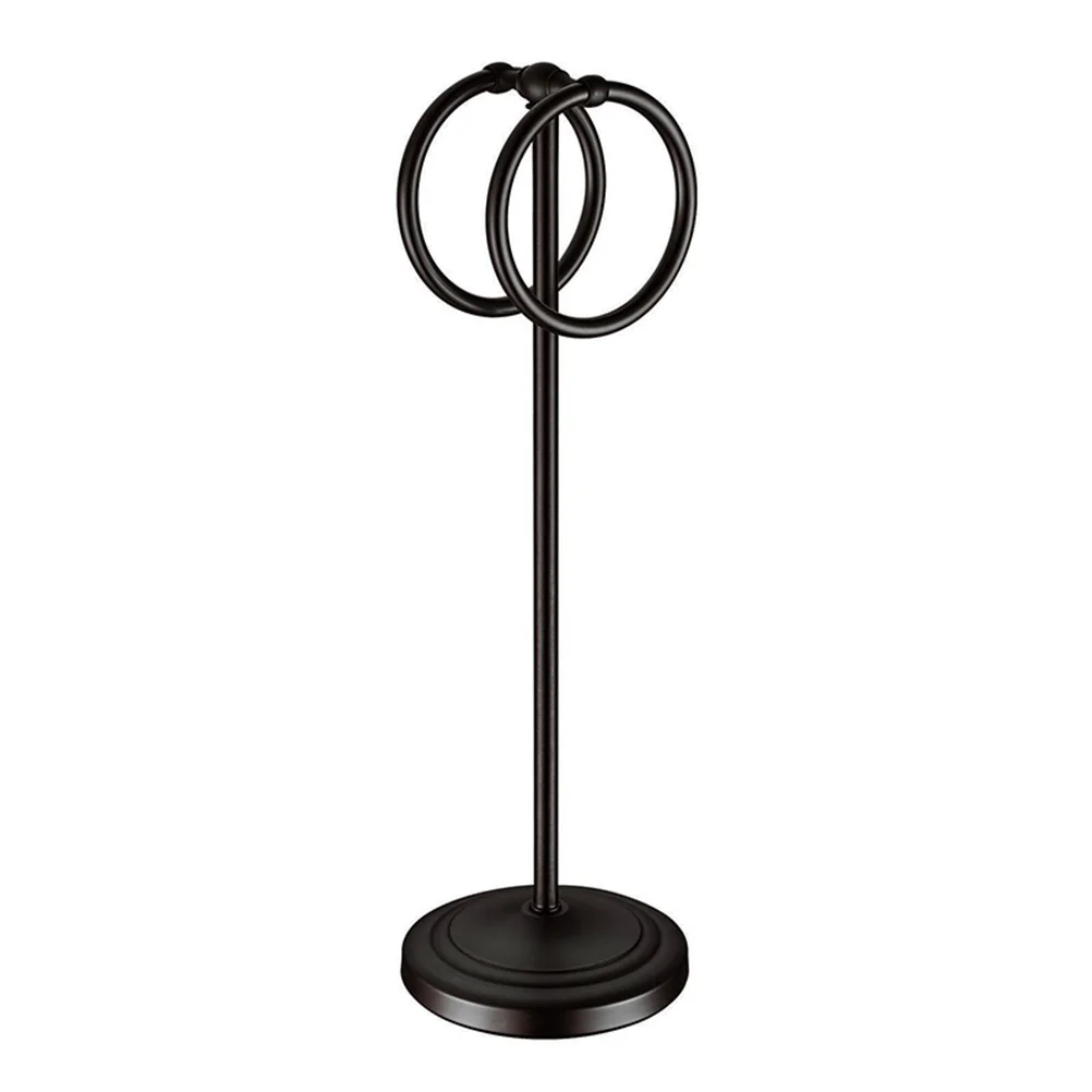 1 قطعة رف منشفة من الفولاذ المقاوم للصدأ حلقة مزدوجة عدم الانزلاق الحمام تخزين الرف منشفة حامل للمنزل الحمام ديكور #3