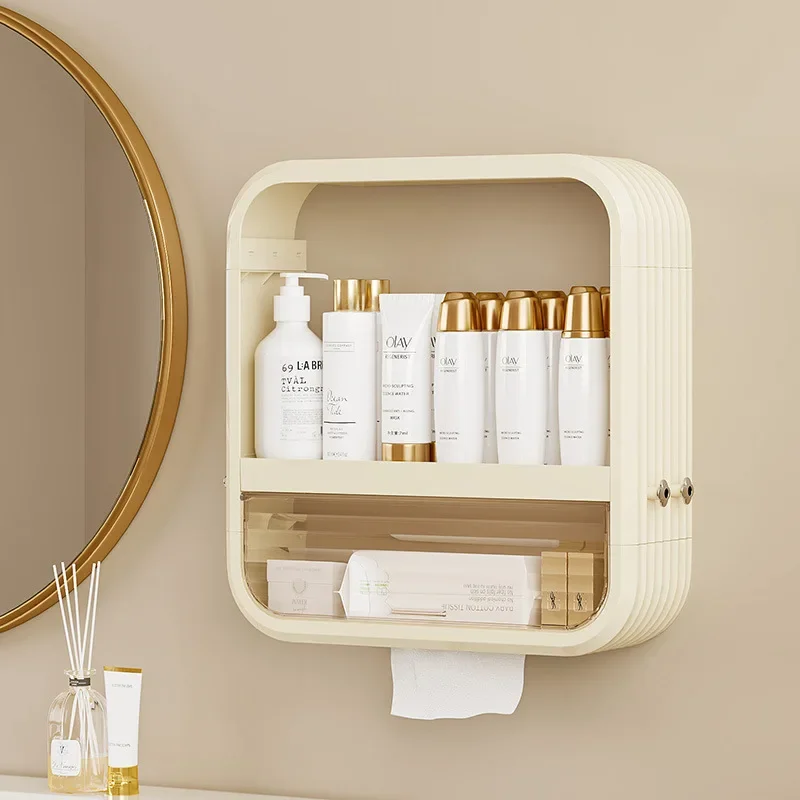 Cosmetics Shelf Bathroom Wall Wall Mounted Storage Rack Bedroom Bathroom Perfume Multifunctional Shelf