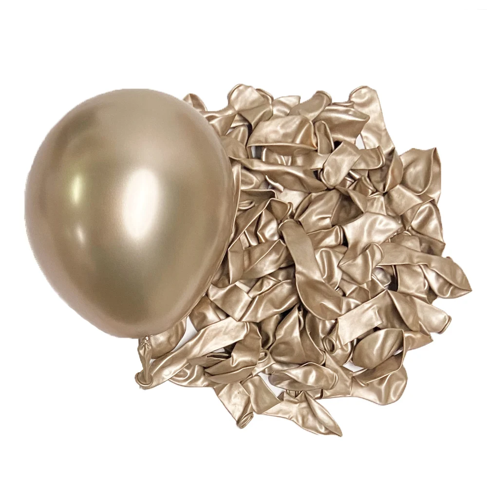 50/100 Stuks Metalen Ballonnen 5/10/12/18 inch Rose Goud Metalli Zilver Chroom Goud latex Ballonnen Verjaardagen Bruiloft Kerst Decor