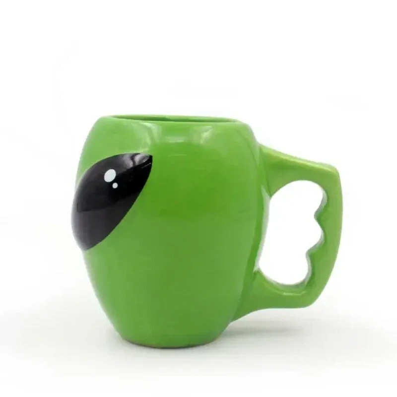 Green 3D Alien Mug Glazed Ceramic Coffee Cup Space Universe UFO Design Gift Party Favor for Kid Boy Creative Gift(400 Ml)