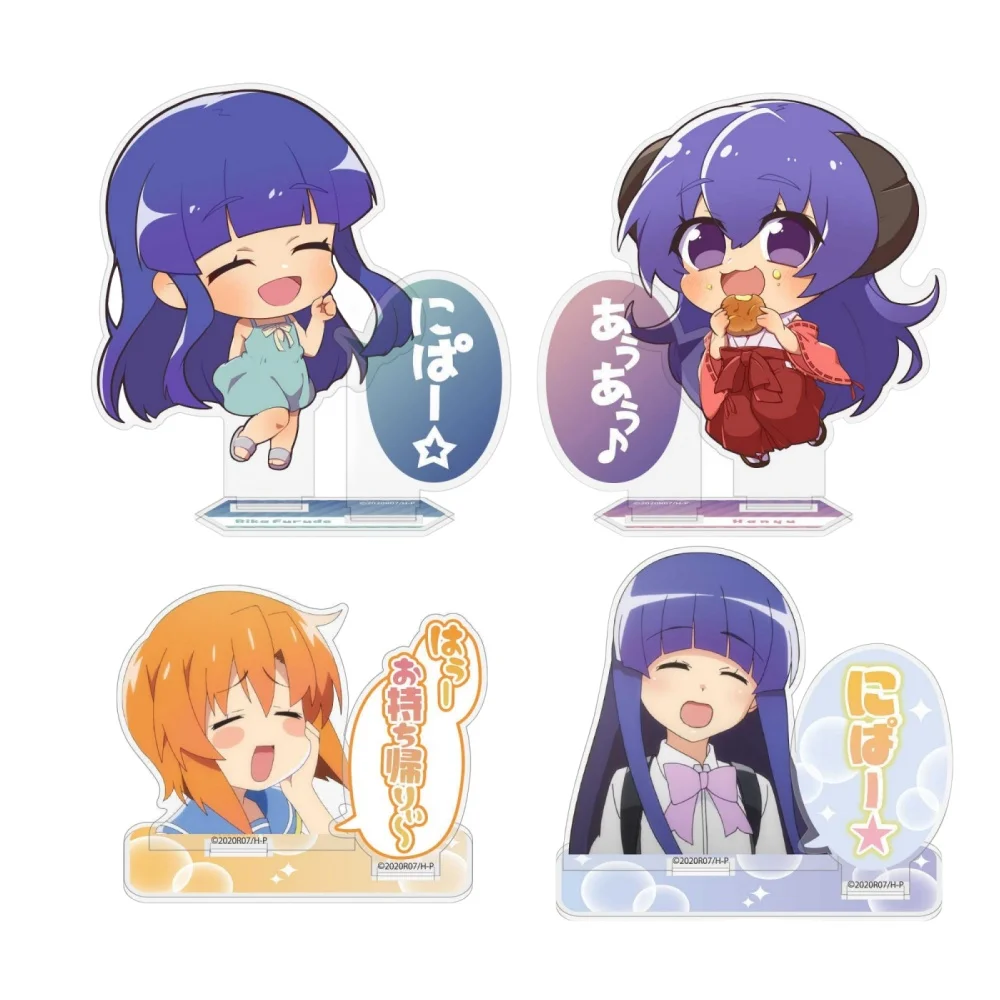 Regalos para fanáticos del Anime Higurashi cuando lloran, personaje Mogu HD, doble inserción, soporte acrílico, Serie de adornos, alrededor de 10cm + 6cm