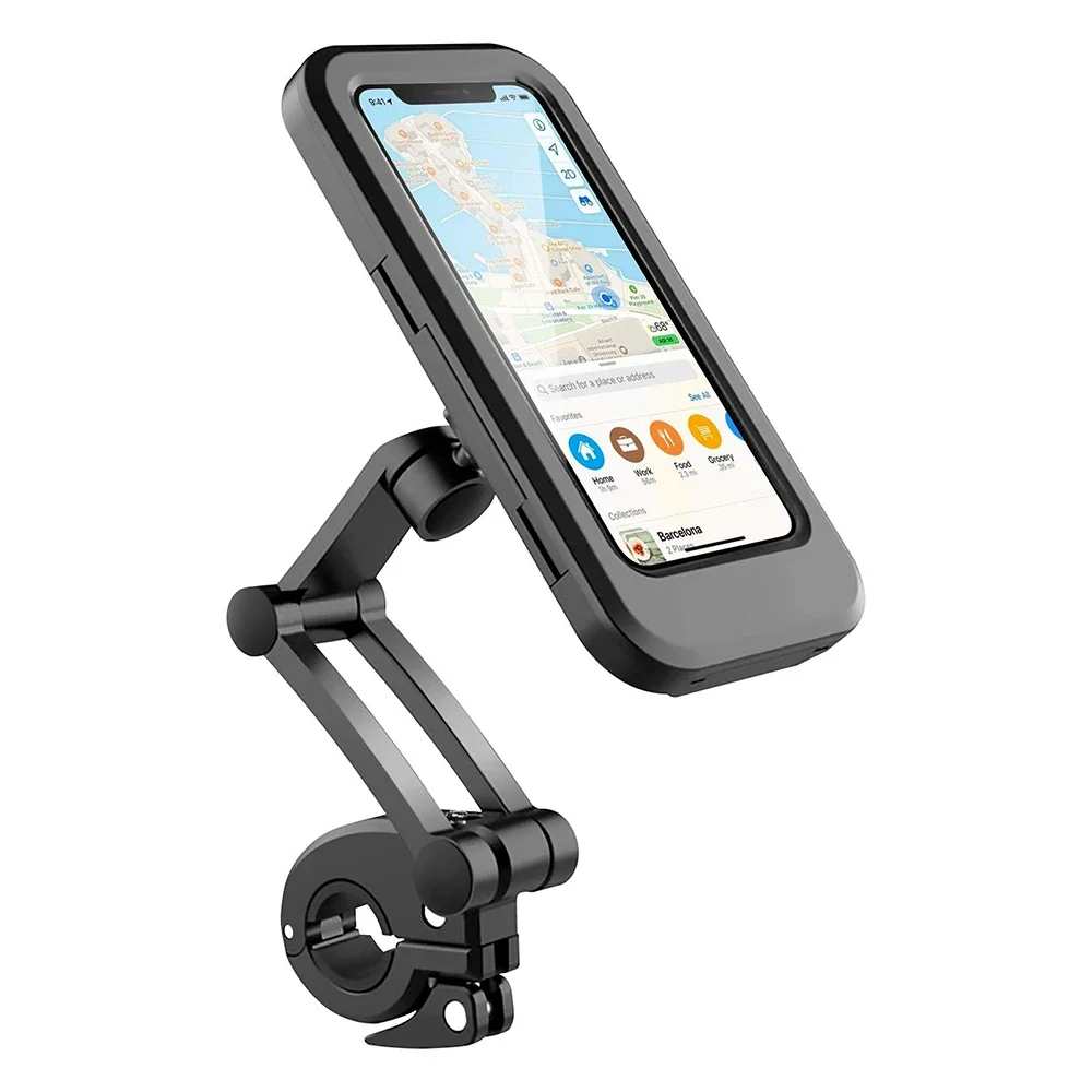 Waterproof Motorcycle Bike Mobile Phone Holder Bicycle GPS Navigation 360° Swivel Adjustable Motorcycle Cellphone Holder