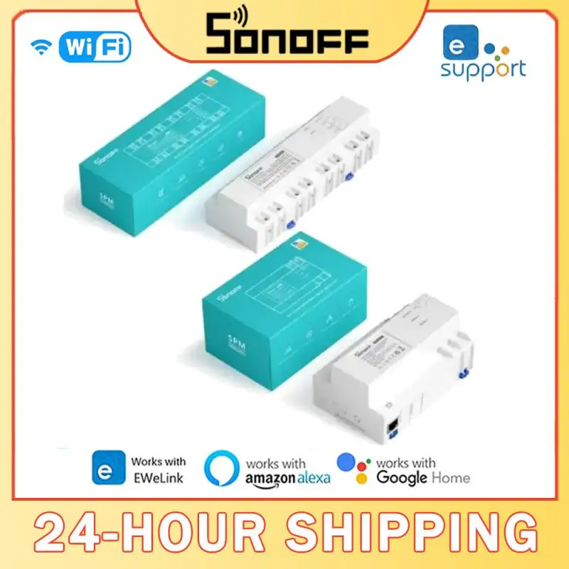 

SONOFF SPM-Main/4Relay Stackable Power Meter WiFi Smart Overload Protection Metadata Monitoring Electricity Statistics APP Check