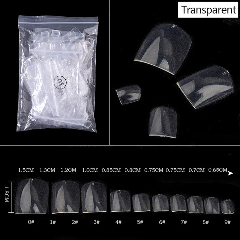 가짜 인공 발가락 손톱 팁, 프랑스 발 팁, 아크릴 전문 네일 아트 장식, 풀 커버 발톱 매니큐어, 500 개