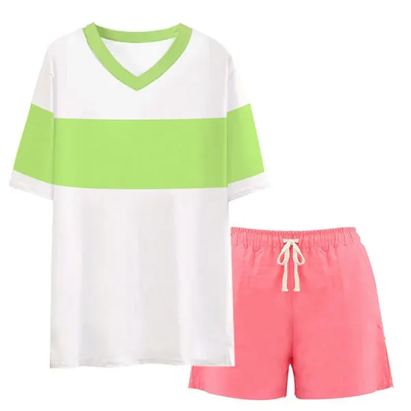 Anime T-shirt et pantalon Cosplay pour filles, Ogino Chihiro Cos, Ensembles de loisirs, Costume cadeau, 03/vêtements