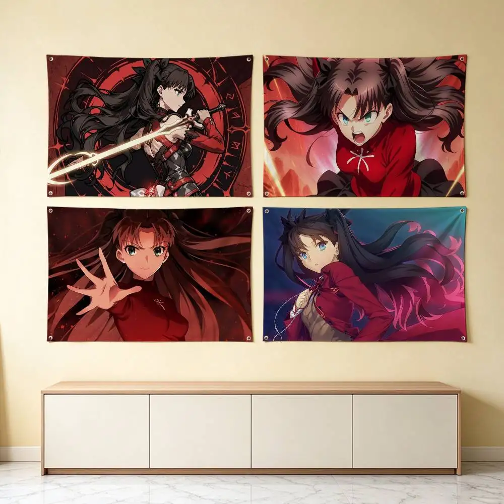 Fate Stay N-Night Tohsaka Rin  Flags for Bedrooms Home Decor Items Outdoor Decors Garage Decoration Flaga