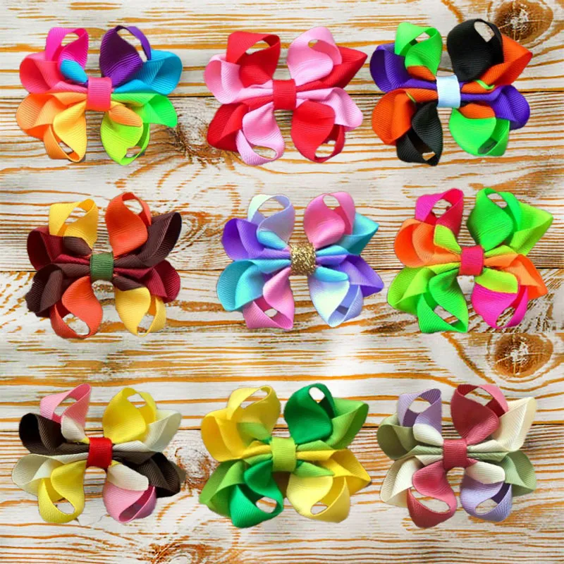 

3 Inch Octopus Ribbon Hair Bow Unicorn Pastel Galaxy for Girls Birthday Pigtail Set or Single Tutu Bows