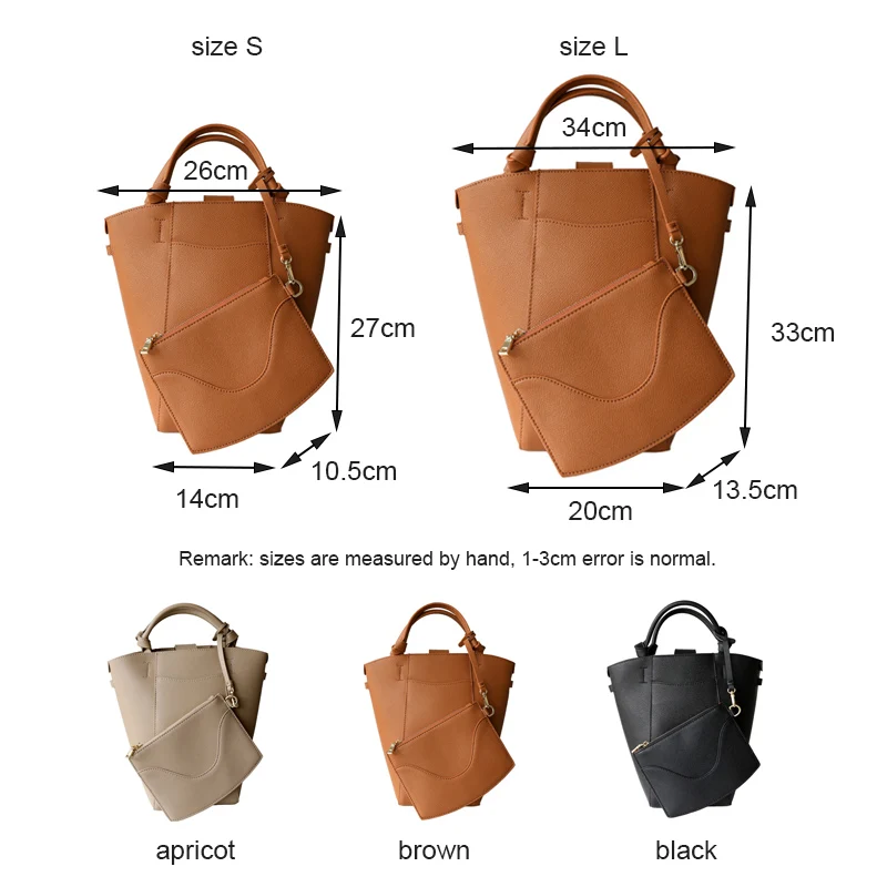 Women Bag Lady Fashion Simplicity Shoulder Bag Female Portable Vegetable Basket Bag Split Leather Lighthouse Bucket Handbag