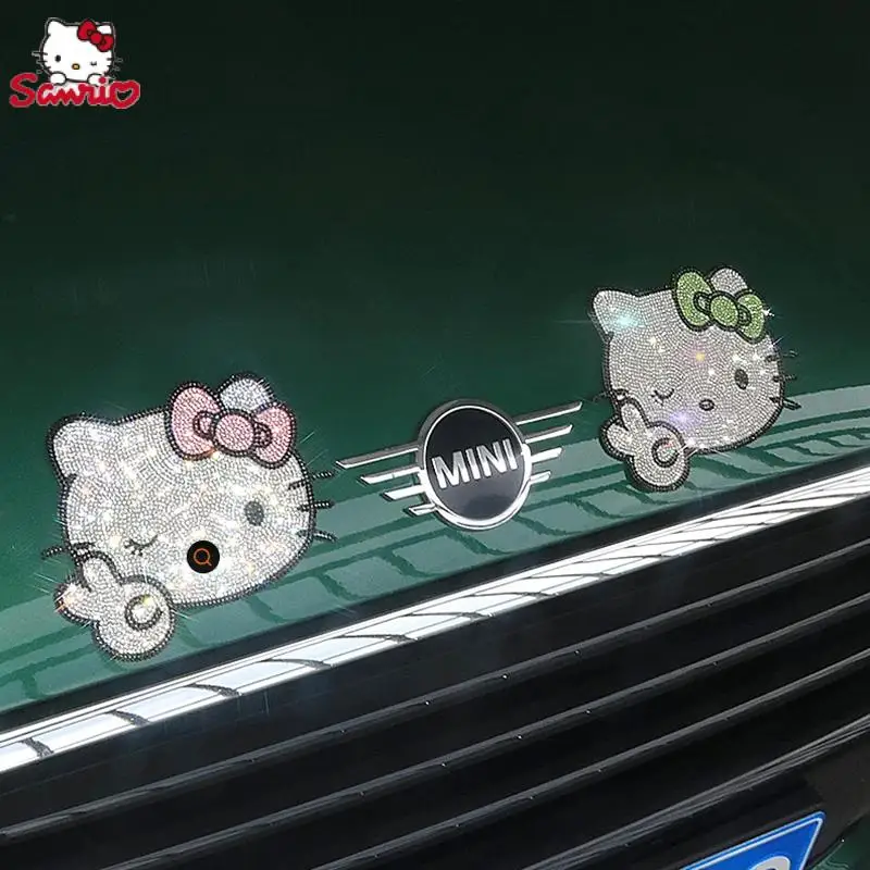 Sanrio Hello Kitty Car Gas Tank Sticker Kawaii Cute Cartoon Anime Personality Scratches Decor Car Accessories Body Sticker Toys