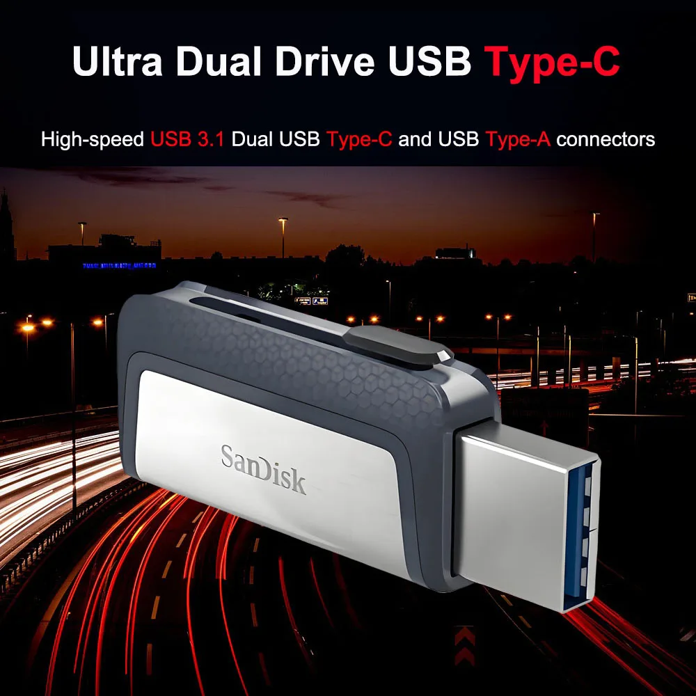 SanDisk SDDDC2 Ultra Dual Drive USB Type-C 64GB/128GB/256GB High-speed USB 3.1 performance of up to 150MB/s For Smartphones/PC