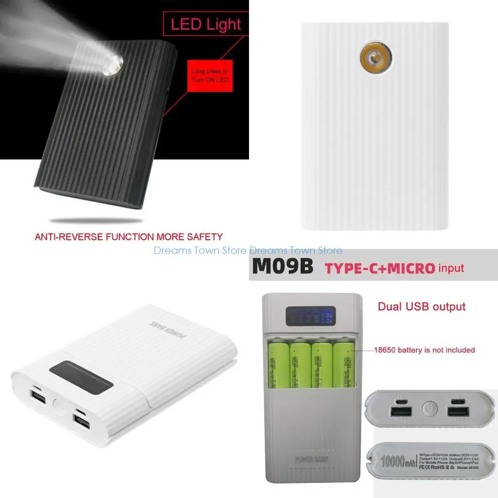 

HX6A DIY Box со светодиодной подсветкой, ЖК-дисплеем, быстрое зарядное устройство для телефона, планшетного ПК