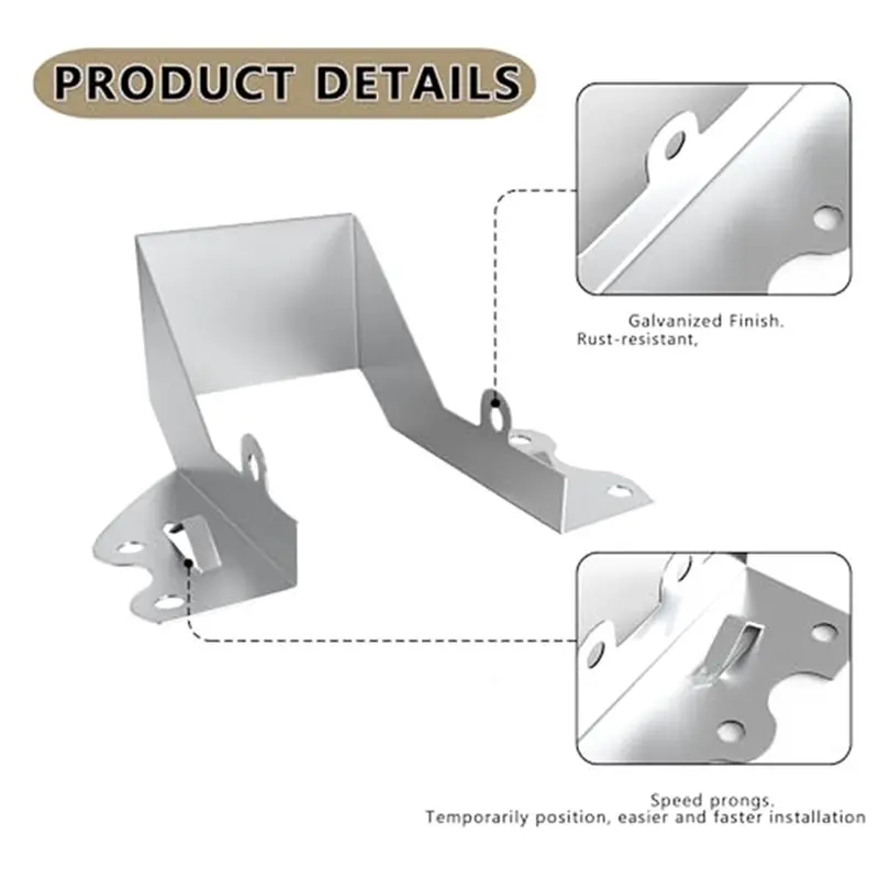 25-Piece Pack 2X4 Bracket Hooks With Screws Mounting Wooden Frames Hurricane Ties And Deck Connectors
