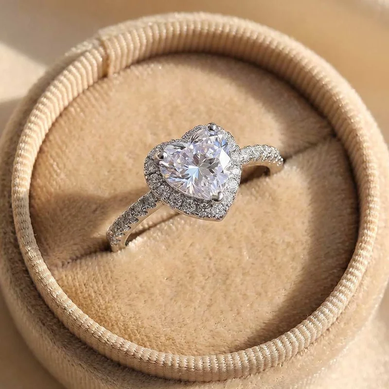 925 Sterling Silver Heart Designed Exquisite  Rings for Women Shiny Zirconia Finger Engagement High Quality Hot Sale Jewelry view 2