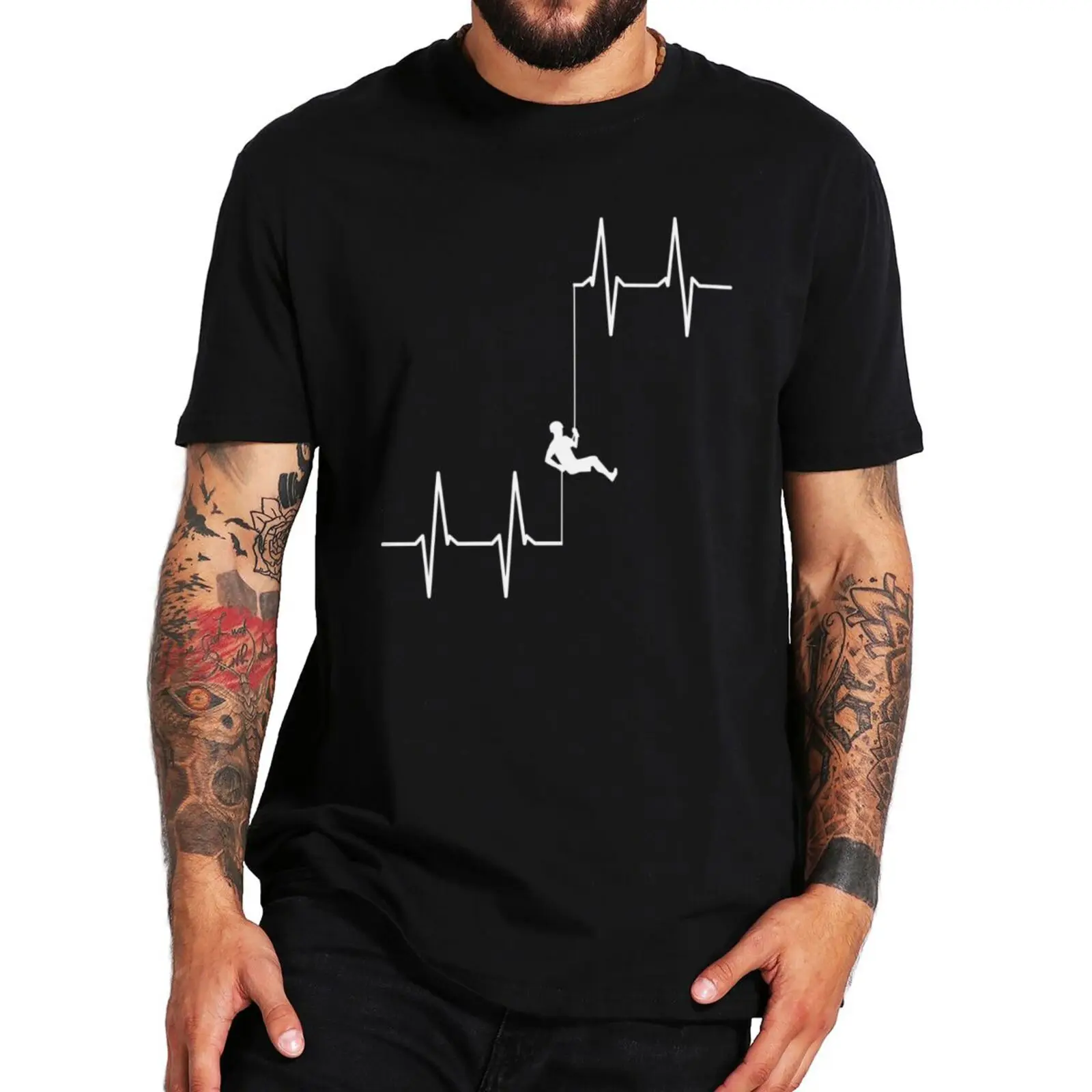 

Canyoneer Geek Style T Shirt Rappelling Lover Heartbeat Classic Sports T-Shirt 100% Cotton Short Sleeve Men's Summer TshirtsF
