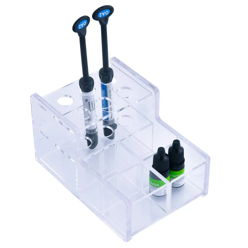 Dental Composite Syringe Organizer, Multi-Function Dental Syringe Holder, Resin Adhesive Applicators Organizer