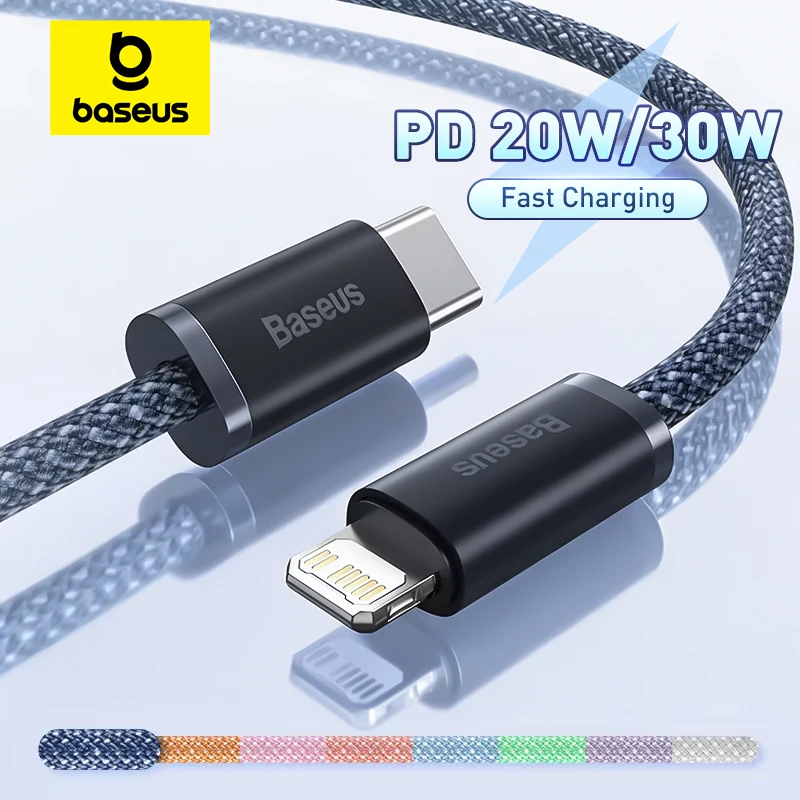 Baseus USB-C-Kabel für iPhone 14 13 12 11 Pro Max XS 20W 30W Schnellladekabel Typ C zu Lightning-Datenkabel für iPad Macbook