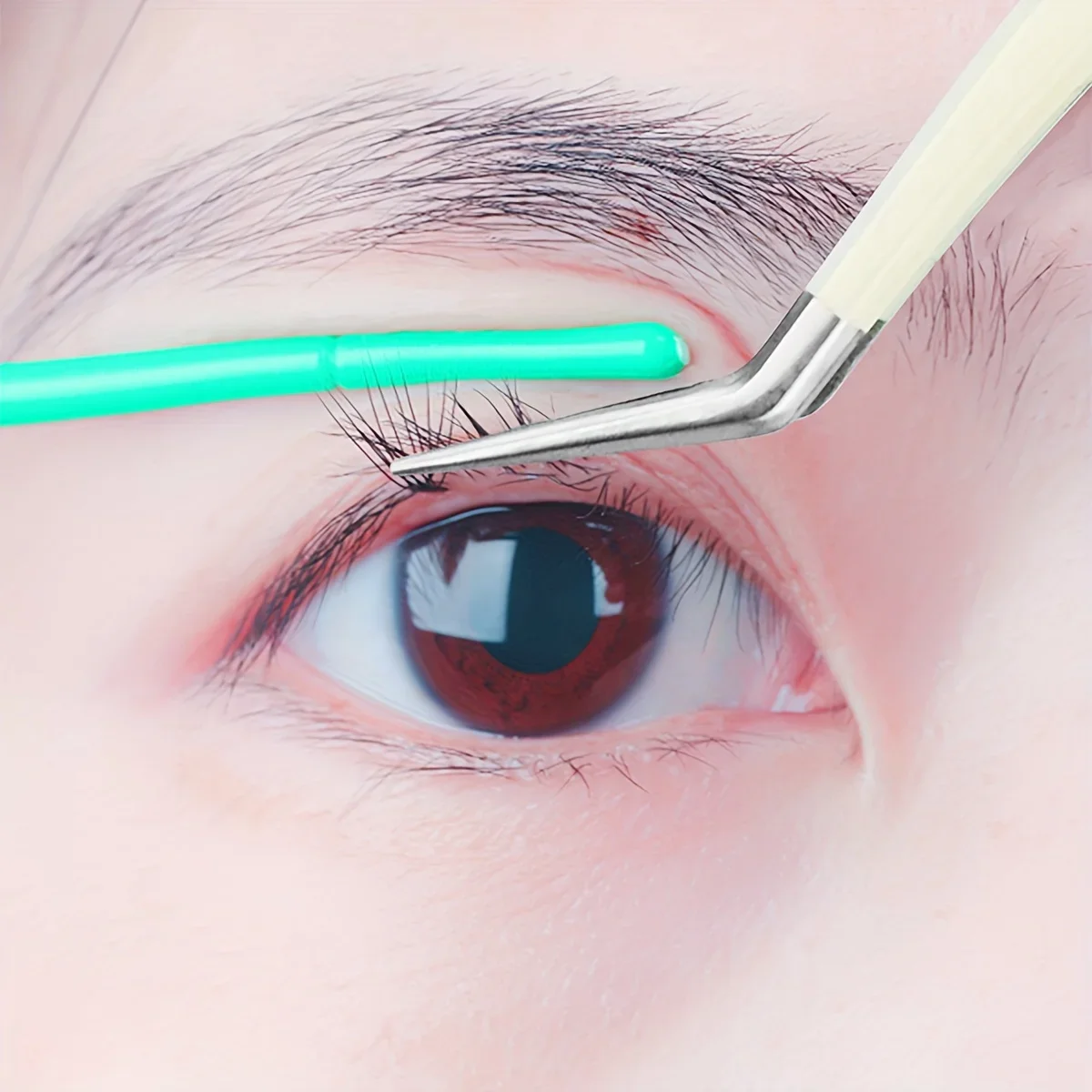 مجموعة مشبك وملاقط للحواجب متعددة الوظائف، أداة تجعيد الرموش المحمولة، خفيفة الوزن، غير معطرة، مع منظم تخزين