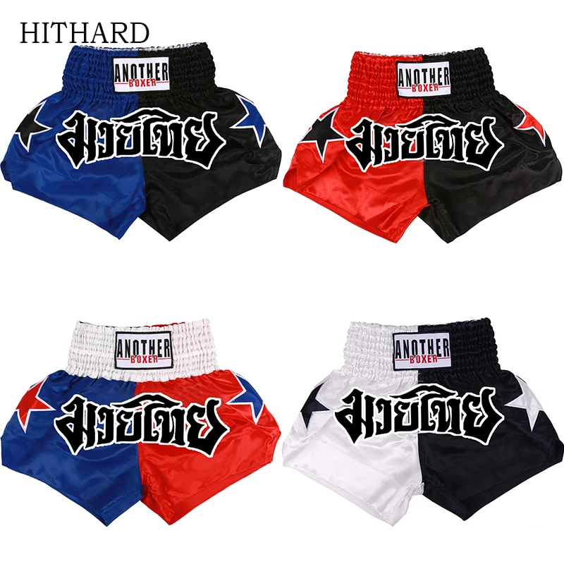 

Muay Thai Shorts Stars Embroidery Boxing Shorts Womens Men Kids Kickboxing Pants Free Sparring Combat Fighting Training Clothes