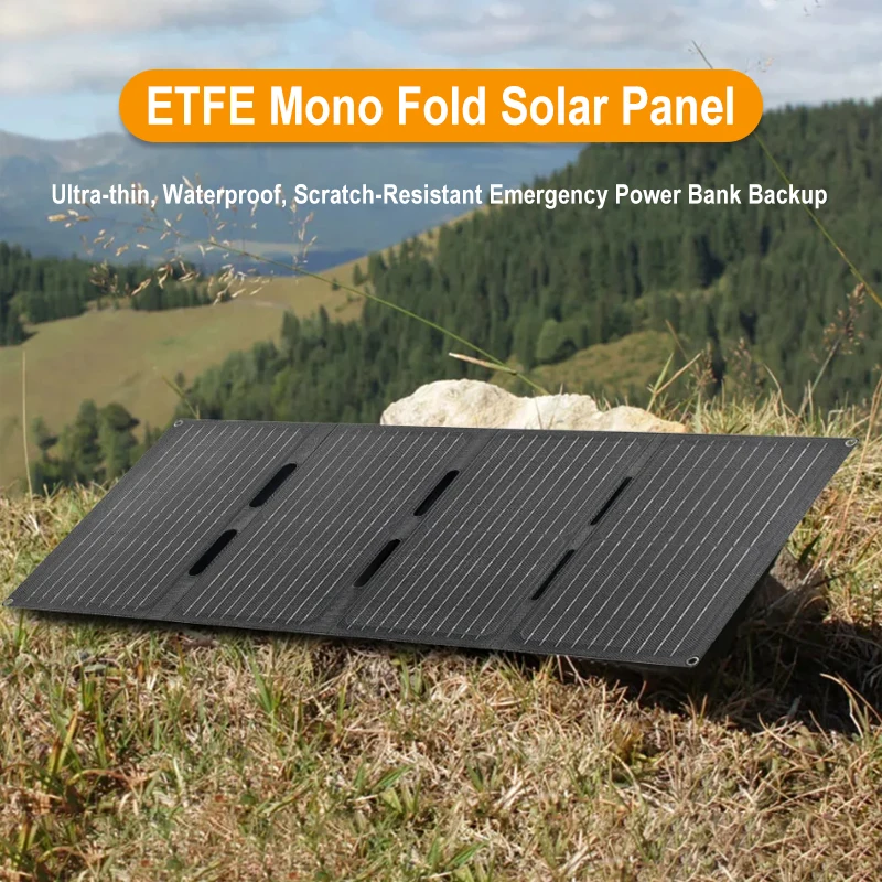 Foldable 200W 18V ETFE Solar Panel Charger  Portable Solar Charger Backpack with Type-C USB DC Output for Outdoor Camping
