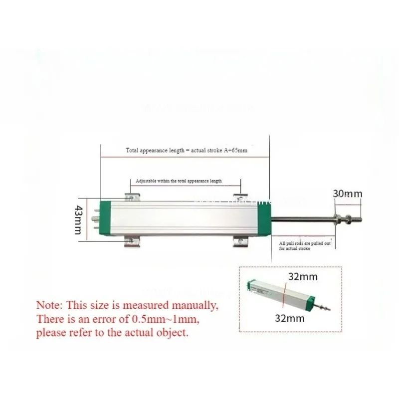 Suitable for 50-450mm Linear Displacement Scale Sensor, Pull Rod Electronic Ruler, Potentiometer, Injection Molding Machine