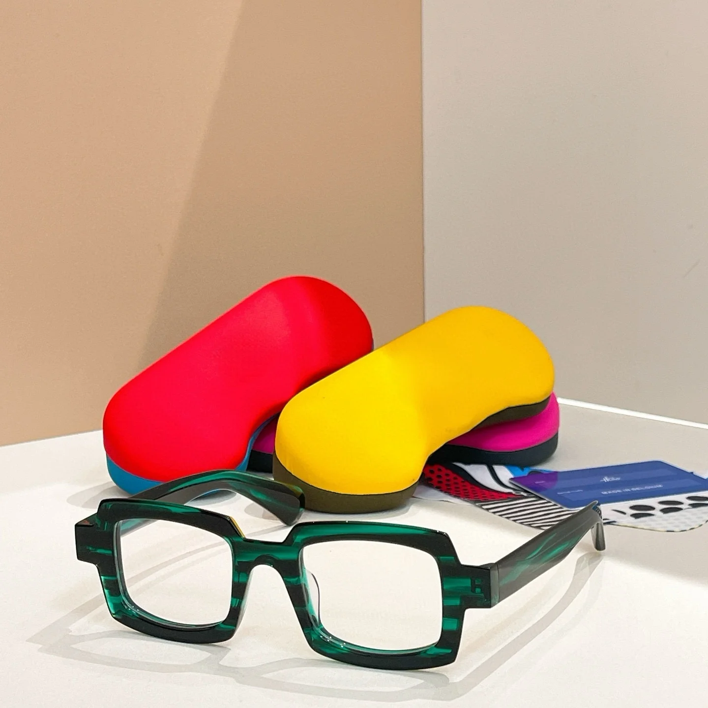 Belight البصرية إيطاليا خلات اليدوية جودة بلجيكا تصميم النساء الرجال مع حافظة النظارات إطار نظارات Mille + 82