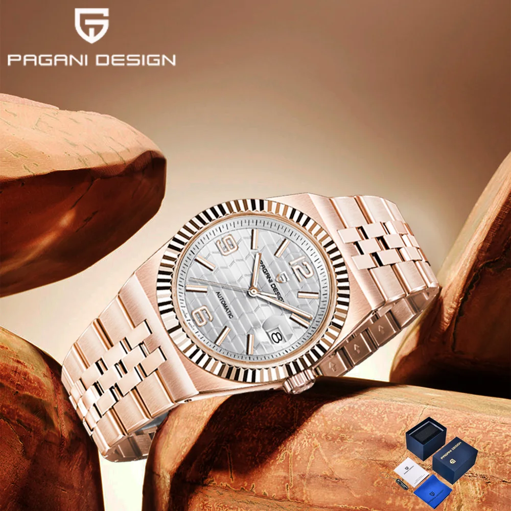 

Дизайн Pagani 2022, роскошные автоматические мужские механические часы из нержавеющей стали с сапфировым стеклом JP8215, водонепроницаемые, подарочная коробка Reloj Hombre