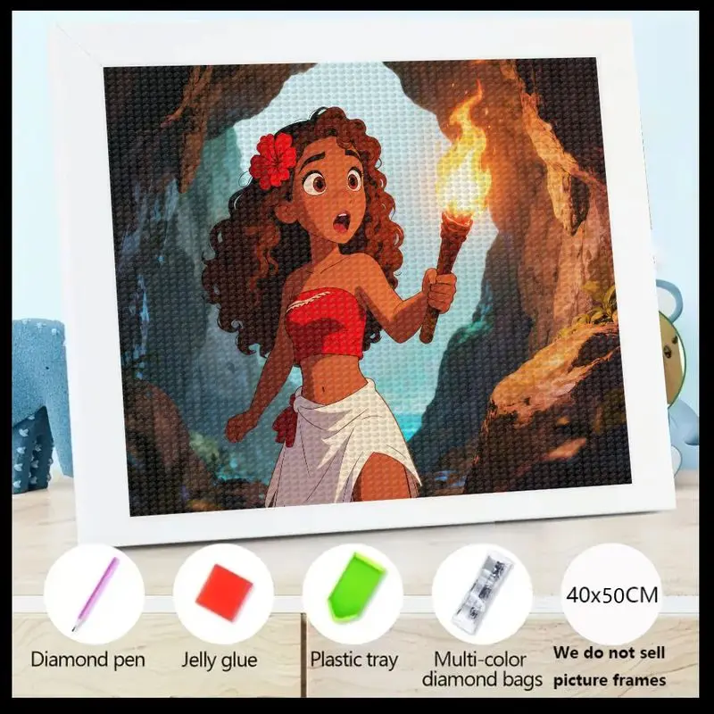 

1PC Kids & Adults Disney Moana Princess 5D Full Drill Diamond Painting Kit, DIY Cartoon Island Adventure Art, Crystal Rhinestone